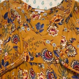 Mustard, floral MAXI